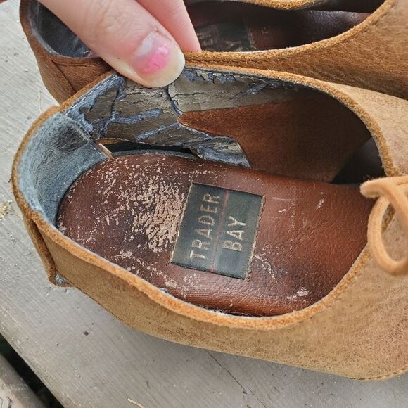 Vintage 90s y2k Brown Leather Greek Fisherman Chunky Platform Jesus Sandals‎ 8.5 - Picture 7 of 8